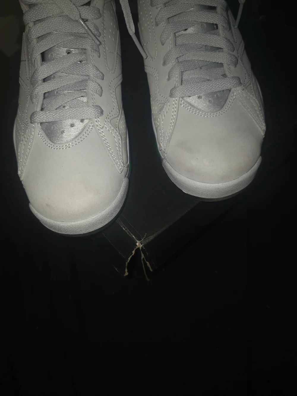 Jordan Kids White High-Top Sneakers with Green Accents